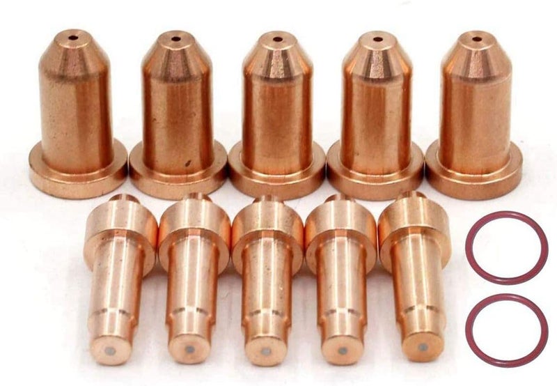 WeldingStop 770791 Electrode & 770796 Tip/Nozzle for Hobart Airforce 27i 40i Plasma Cutter XT30R XT40R Torch Plasma Consumables(PKG-12) - Image 1